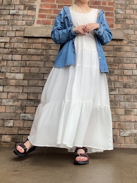 「chico_（チコ）のアイテム（ワンピース/ドレス）」を使った、ciiさん（レディース・155cm）の夏コーディネート