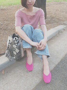 「ハイウェストデニム」｜Akko_96さん（レディース・156cm）の春コーディネート