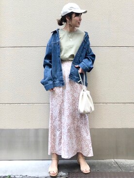 「UNIQLO（ユニクロ）のアイテム（デニムジャケット）」を使った、yuri さん（レディース・162cm）の春コーディネート