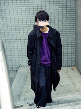「MYne（マイン）のアイテム（その他パンツ）」を使った、Kazuさん（メンズ・178cm）の冬コーディネート