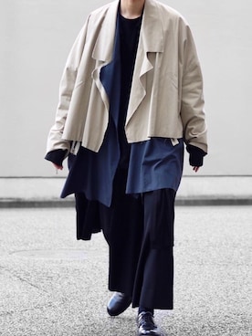 「my beautiful landlet（マイビューティフルランドレット）のアイテム（その他アウター）」を使った、Kazuさん（メンズ・178cm）の秋コーディネート