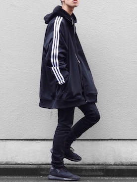 「adidasジャージ」｜「アイテム（ブルゾン）」を使った、Kazuさん（メンズ・178cm）の秋コーディネート