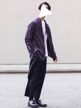 Kazuさんの「WOOL PLEATED PANTS」を使ったコーディネート