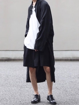 「Yohji Yamamoto POUR HOMME（ヨウジヤマモトプールオム）のアイテム（ジャケット/アウター）」を使った、Kazuさん（メンズ・178cm）の夏コーディネート