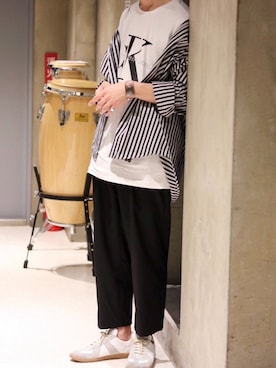 「JOHN LAWRENCE SULLIVAN（ジョンローレンスサリバン）のアイテム（パンツ）」を使った、Kazuさん（メンズ・178cm）の夏コーディネート