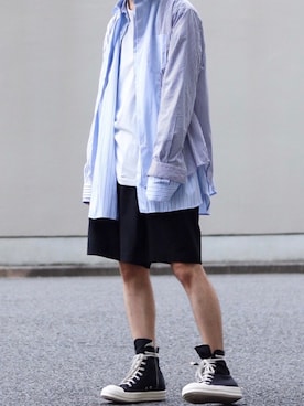 「DRKSHDW（ダークシャドウ）のアイテム」を使った、Kazuさん（メンズ・178cm）の夏コーディネート