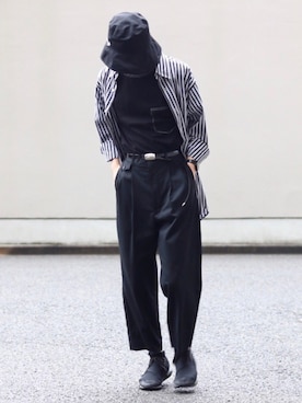 Kazuさんの「WOOL PLEATED PANTS」を使ったコーディネート