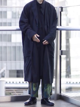 「Yohji Yamamoto POUR HOMME（ヨウジヤマモトプールオム）のアイテム（ジャケット/アウター）」を使った、Kazuさん（メンズ・178cm）の秋コーディネート