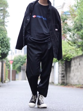 Kazuさんの「WOOL PLEATED PANTS」を使ったコーディネート