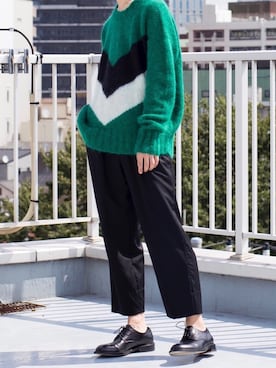 Kazuさんの「WOOL PLEATED PANTS」を使ったコーディネート