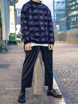 Kazuさんの「WOOL PLEATED PANTS」を使ったコーディネート