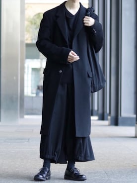 「Yohji Yamamoto POUR HOMME（ヨウジヤマモトプールオム）のアイテム（ジャケット/アウター）」を使った、Kazuさん（メンズ・178cm）の秋コーディネート