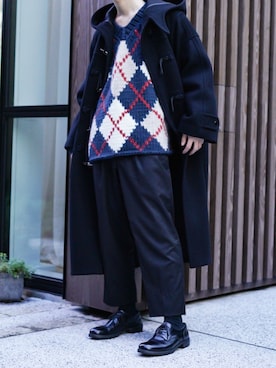 「JOHN LAWRENCE SULLIVAN（ジョンローレンスサリバン）のアイテム（パンツ）」を使った、Kazuさん（メンズ・178cm）の冬コーディネート