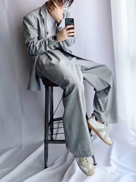 「おうちスタイル」｜「アイテム（ジャケット/アウター）」を使った、Kazuさん（メンズ・178cm）の春コーディネート