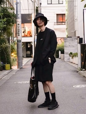 「Plan C（プランシー）のアイテム」を使った、Kazuさん（メンズ・178cm）の夏コーディネート