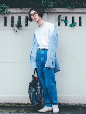 「Plan C（プランシー）のアイテム」を使った、Kazuさん（メンズ・178cm）の夏コーディネート