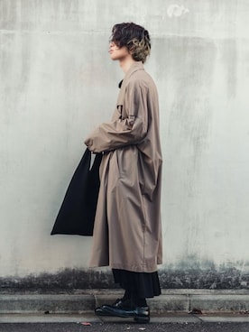 「ロングシャツ」｜「アイテム（その他アウター）」を使った、Kazuさん（メンズ・178cm）の秋コーディネート