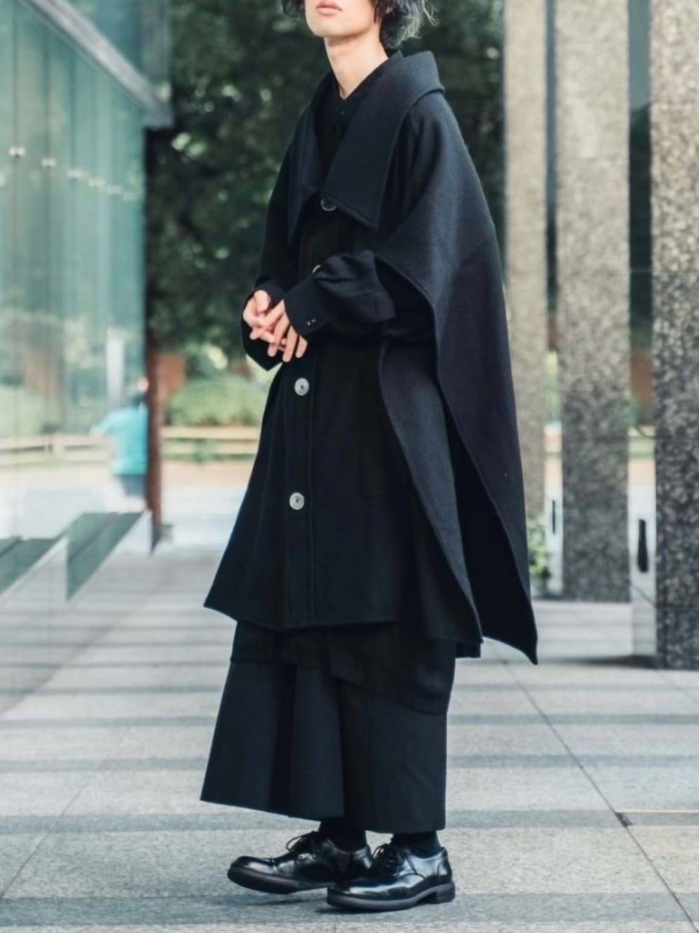 ANREALAGE（アンリアレイジ）の「WOOL SHIRTS COLLAR PONCHO（ポンチョ