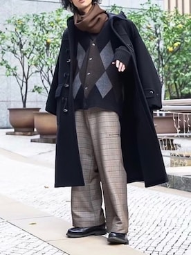 「アイテム（ダッフルコート）」を使った、Kazuさん（メンズ・178cm）の冬コーディネート