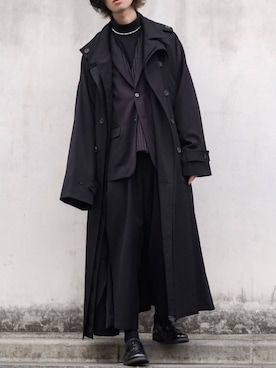 「Yohji Yamamoto POUR HOMME（ヨウジヤマモトプールオム）のアイテム（ジャケット/アウター）」を使った、Kazuさん（メンズ・178cm）の冬コーディネート