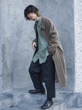 Kazuさんの「WOOL PLEATED PANTS」を使ったコーディネート