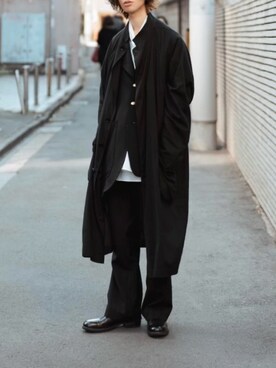 「Yohji Yamamoto POUR HOMME（ヨウジヤマモトプールオム）のアイテム（ジャケット/アウター）」を使った、Kazuさん（メンズ・178cm）の春コーディネート