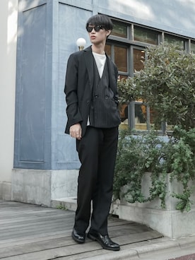 「Saint Laurent（サンローラン）のアイテム」を使った、Kazuさん（メンズ・178cm）の春コーディネート