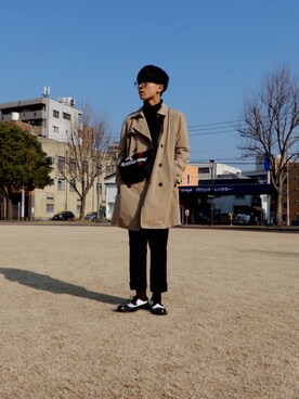 「韓国スタイル」｜「アイテム（トレンチコート）」を使った、聡真さん（メンズ・175cm）の冬コーディネート