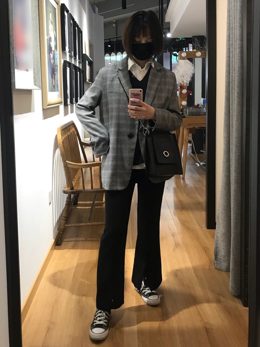 「H:CONNECTのアイテム（テーラードジャケット、グレー系）」を使った、silverさん（レディース・166cm）の冬コーディネートの1枚目の写真