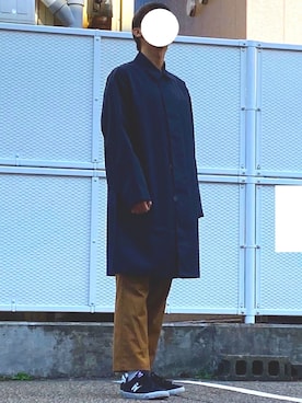 「アイテム（ステンカラーコート）」を使った、Keitaro さん（メンズ・183cm・20代）の秋コーディネート