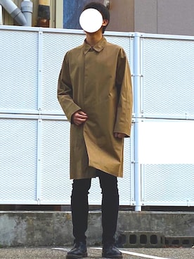 「アイテム（ステンカラーコート）」を使った、Keitaro さん（メンズ・183cm・20代）の秋コーディネート