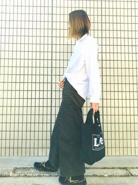 「スキッパーシャツ」｜「アイテム（スリッポン）」を使った、miiiiiulmさん（レディース・166cm）の秋コーディネート