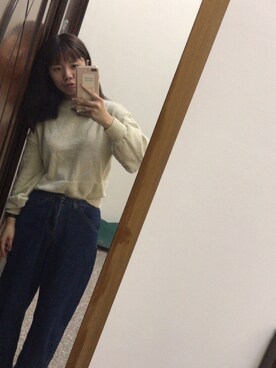「5（ファイブ）のアイテム（パンツ）」を使った、李さん（レディース・161cm）の冬コーディネート