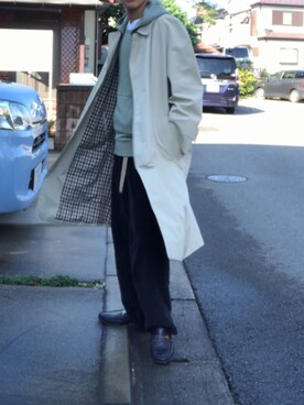 「アイテム（ステンカラーコート）」を使った、ロジャ太さん（メンズ・171cm・20代）の秋コーディネート