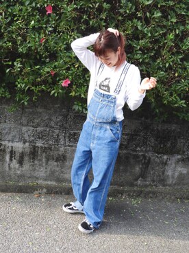 「TOMMY HILFIGER（トミーヒルフィガー）のアイテム（オールインワン・サロペット）」を使った、AyNさん（レディース・164cm）の春コーディネート