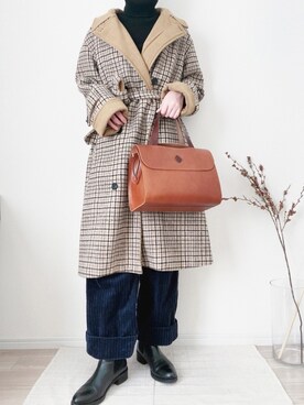 「SHIPS（シップス）のアイテム（ブーツ）」を使った、m o r o ↟ ↟さん（レディース・163cm）の冬コーディネート