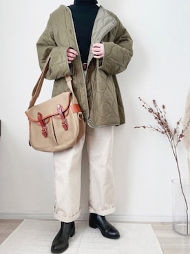 「SHIPS（シップス）のアイテム（ブーツ）」を使った、m o r o ↟ ↟さん（レディース・163cm）の冬コーディネート
