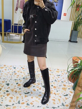 「盐系风格」｜「アイテム（デニムジャケット）」を使った、uniquexuさん（レディース・166cm）の秋コーディネート