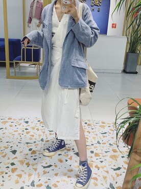 「日系极简」｜「アイテム（その他アウター）」を使った、uniquexuさん（レディース・166cm）の秋コーディネート