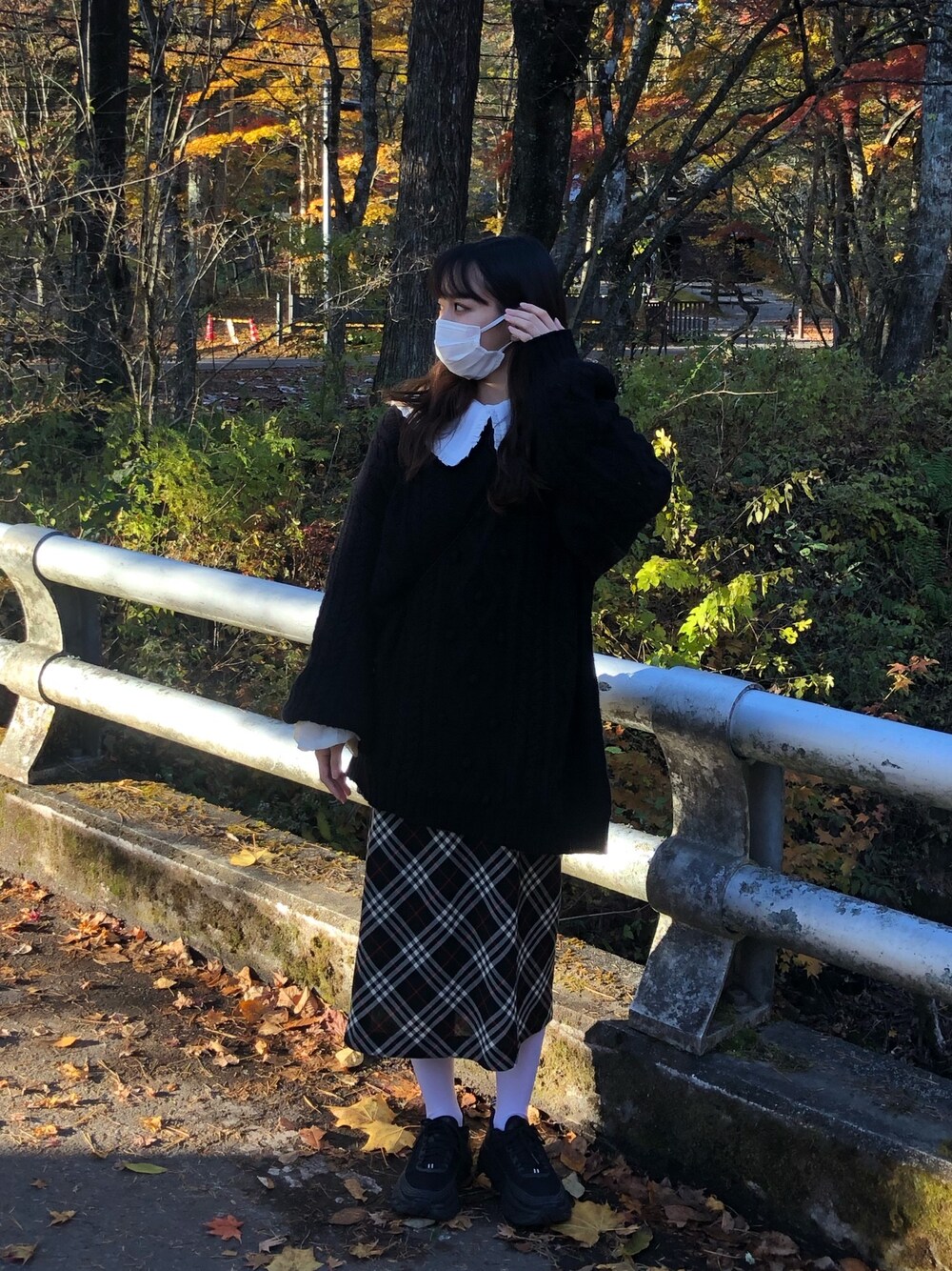 「秋冬コーデ、韓国、おしゃれさんと繋がりたい、ootd」｜「jouetieのアイテム（ニット/セーター、ブラック系）」を使った、noidさん（レディース・160cm）の秋コーディネートの1枚目の写真