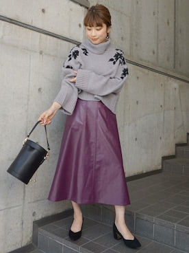 「MERCURYDUO（マーキュリーデュオ）のアイテム（パンプス）」を使った、尼子ゆいさん（レディース・158cm）の夏コーディネート
