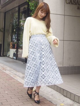 「MERCURYDUO（マーキュリーデュオ）のアイテム（パンプス）」を使った、尼子ゆいさん（レディース・158cm）の秋コーディネート