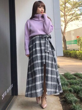 「MERCURYDUO（マーキュリーデュオ）のアイテム（パンプス）」を使った、尼子ゆいさん（レディース・158cm）の秋コーディネート