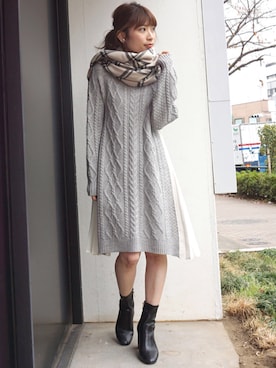 「MERCURYDUO（マーキュリーデュオ）のアイテム（その他雑貨）」を使った、尼子ゆいさん（レディース・158cm）の冬コーディネート