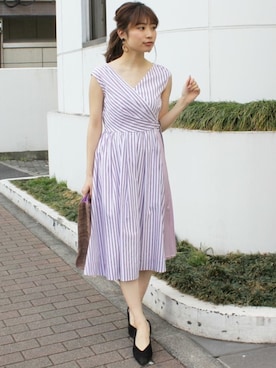 「MERCURYDUO（マーキュリーデュオ）のアイテム（パンプス）」を使った、尼子ゆいさん（レディース・158cm）の春コーディネート