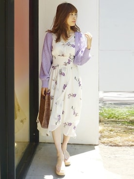 「MERCURYDUO（マーキュリーデュオ）のアイテム（トートバッグ）」を使った、尼子ゆいさん（レディース・158cm）の夏コーディネート