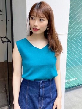 「MERCURYDUO（マーキュリーデュオ）のアイテム（アクセサリー）」を使った、尼子ゆいさん（レディース・158cm）の春コーディネート
