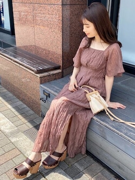 「MERCURYDUO（マーキュリーデュオ）のアイテム（パンツ）」を使った、尼子ゆいさん（レディース・158cm）の夏コーディネート
