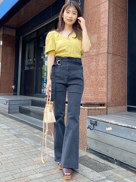 「MERCURYDUO（マーキュリーデュオ）のアイテム（パンツ）」を使った、尼子ゆいさん（レディース・158cm）の夏コーディネート