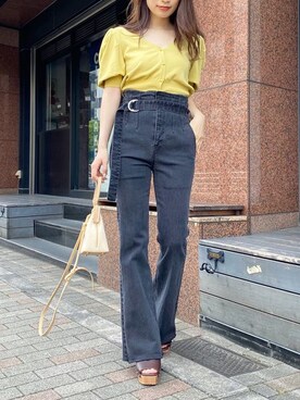 「MERCURYDUO（マーキュリーデュオ）のアイテム（パンツ）」を使った、尼子ゆいさん（レディース・158cm）の夏コーディネート